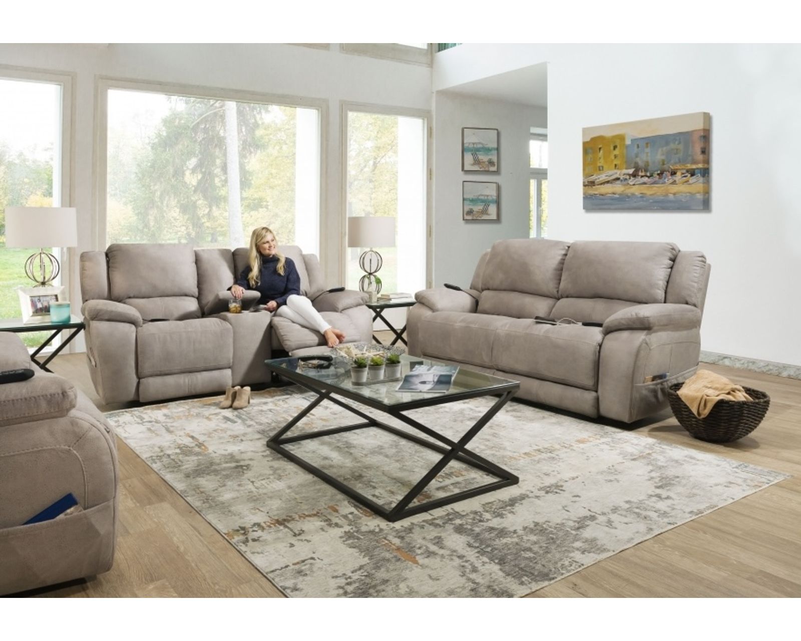 Harley Triple Power Reclining Chair and Half Nickel (In stock) - In Stock - ships in 3 to 5 days