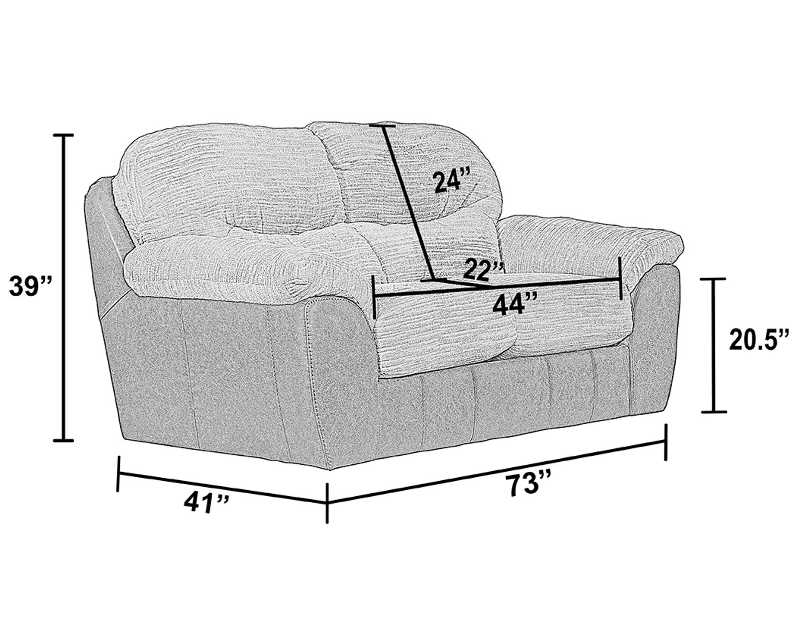 McMahon 96" Sofa with Drop Down Table (two tone polyester fabric)