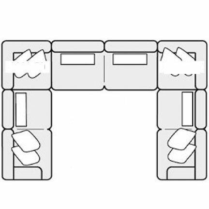Layout I: Three Piece Sectional 97" x 157" x 97"