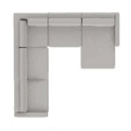 Layout D: Three Piece Sectional 94" x 97" x 57"