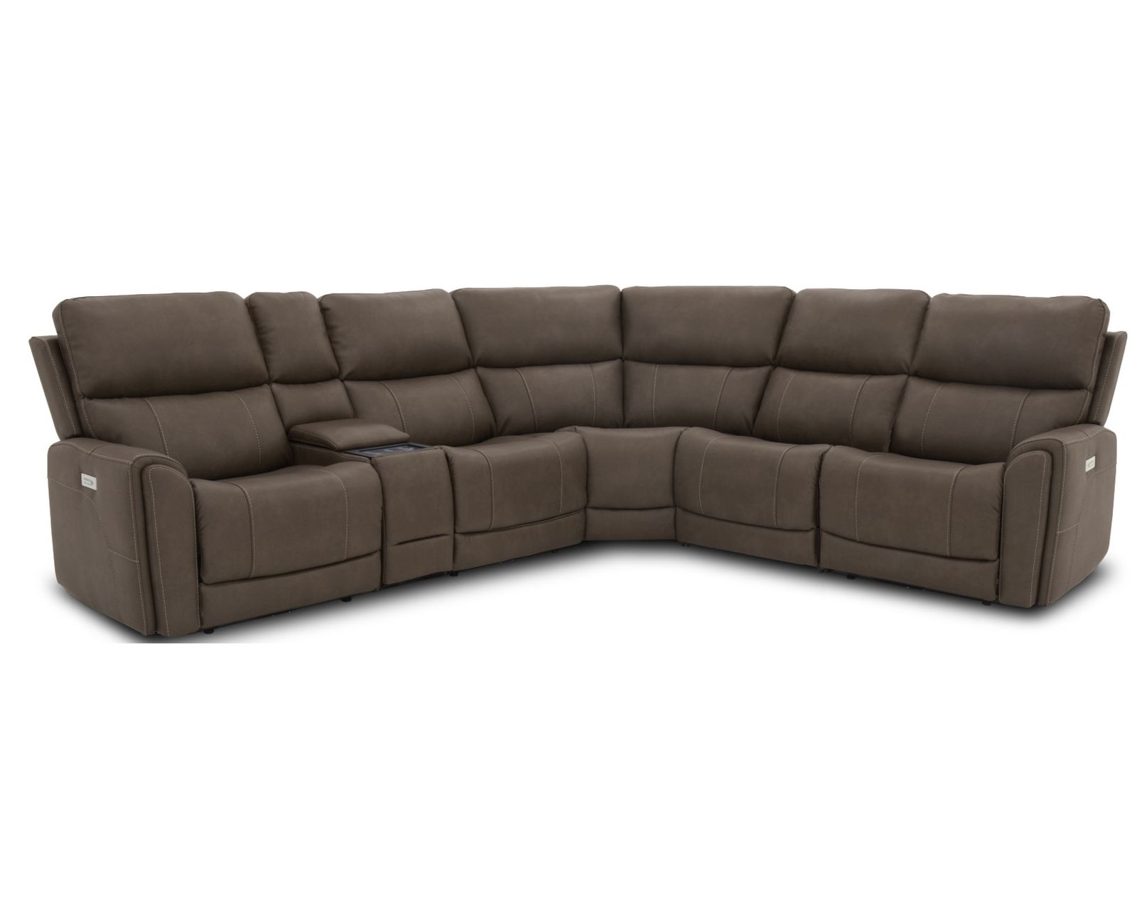 Carter 1587 Triple Power Reclining Sectional (2 colors) 866-02 -in stock - Layout A: Six Piece Reclining Sectional 124" x 111" (2 recliners) Leather 886-72