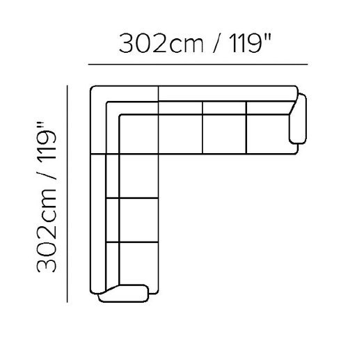 Layout F: Three Piece Sectional - 119" x 119"