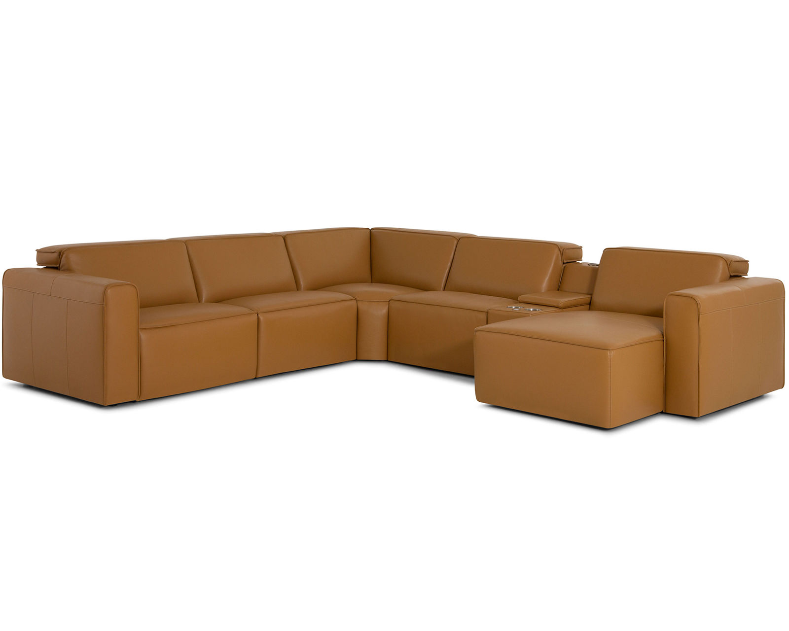Colton 44007 Power Headrest Power Reclining Sectional (+50 fabrics) - Layout G: Six Piece Chaise Reclining Sectional 122" x 135" x 62"