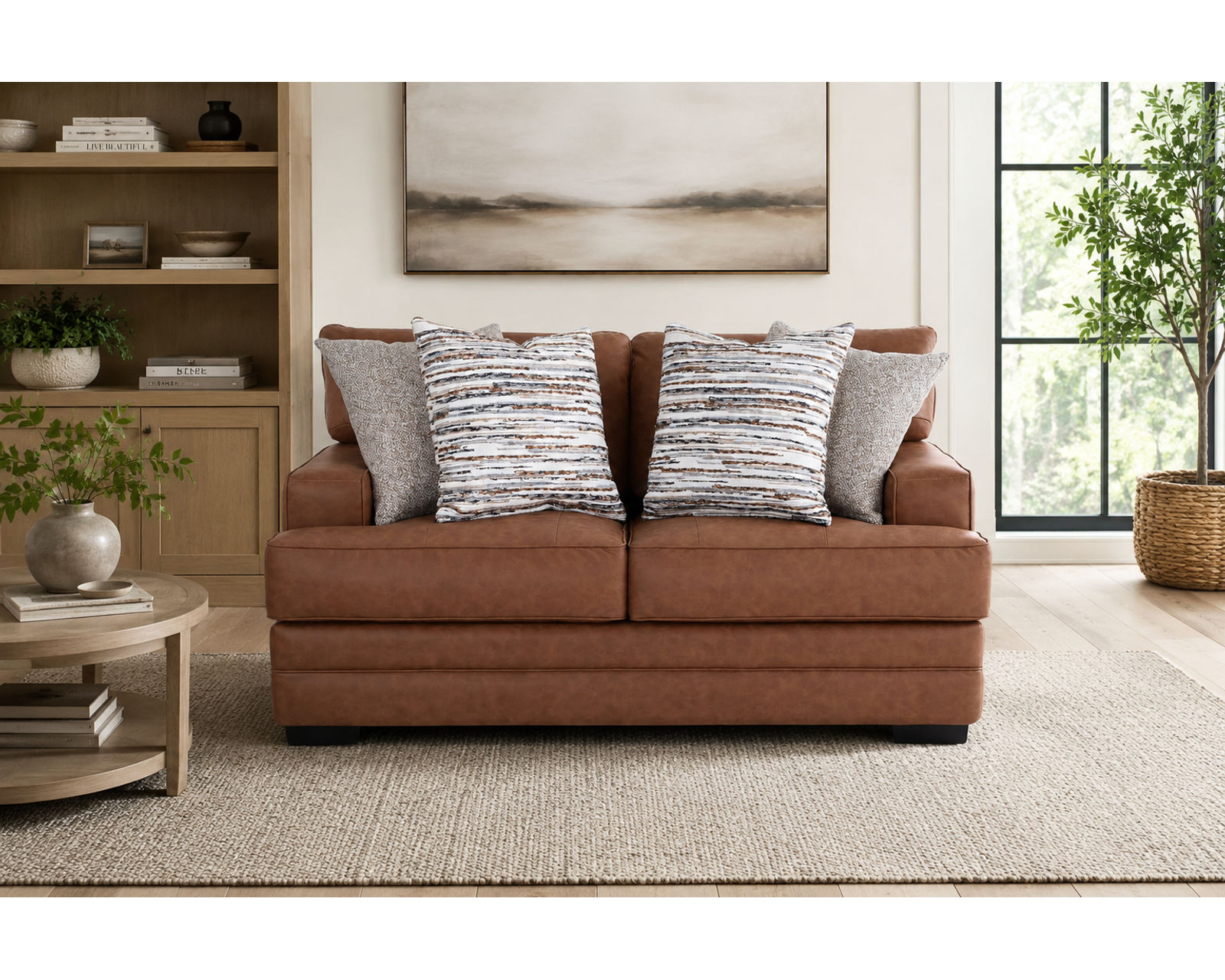 Regent 101.5" Extra Wide Sofa (Extra-Wide Comfort with the Rich Look of Worn Leather) - Designer-Curated. Perfectly Coordinated. Surprisingly Affordable.