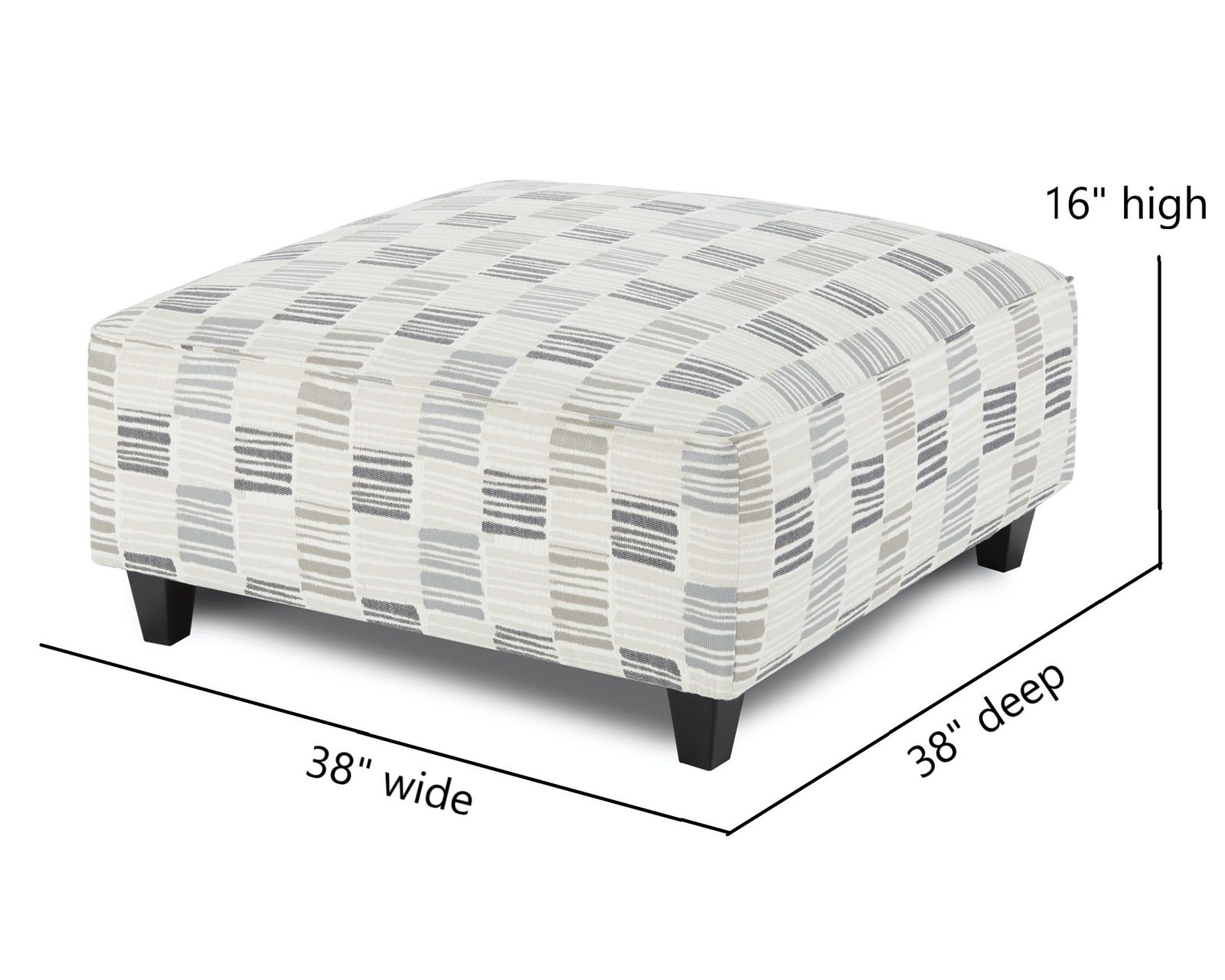 Entice Paver Three Piece Sectional (Includes pillows) 111" x 111" - Microchip Denim 38" Square Cocktail Ottoman