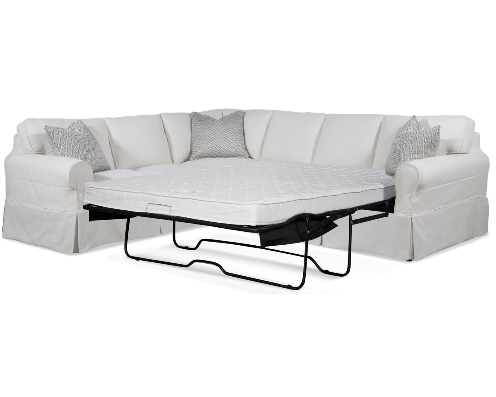 Bedford Slipcover Queen Sleeper Sectional (+69 fabrics) - Layout B:  Two Piece Slipcover Sectional 94" x 117"