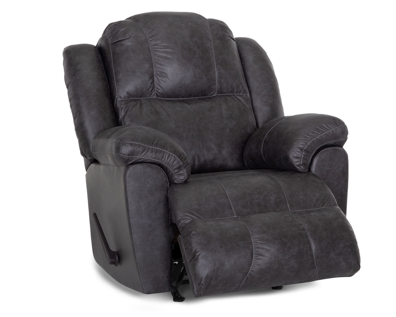 Castello 92" Reclining Sofa (A Best-Selling Favorite. Plush Comfort with a Distinctive Crowned Design) - Shown in Durable Leather Like Fabric Color Shadow