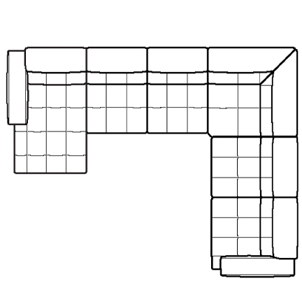 Layout G: Six Piece Reclining Sectional (2 recliners) 64" x 147" x 116"