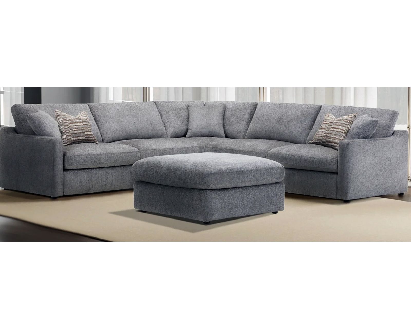 Surrender Stationary Modern Sectional (In stock - Fast shipping) - Layout A:  Five Piece Sectional 123.5" x 123.5"