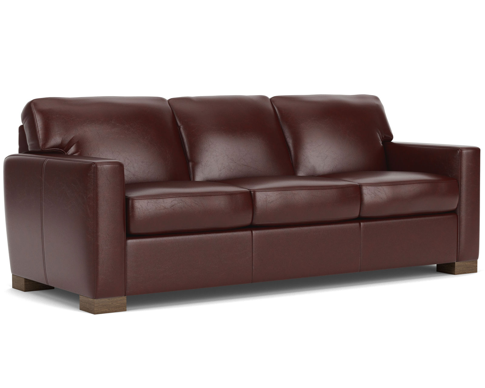 Bryant 83" Stationary Leather Sofa (Leather choices) - Features the Flexsteel Blue Steel Seat Spring never needs replacing.