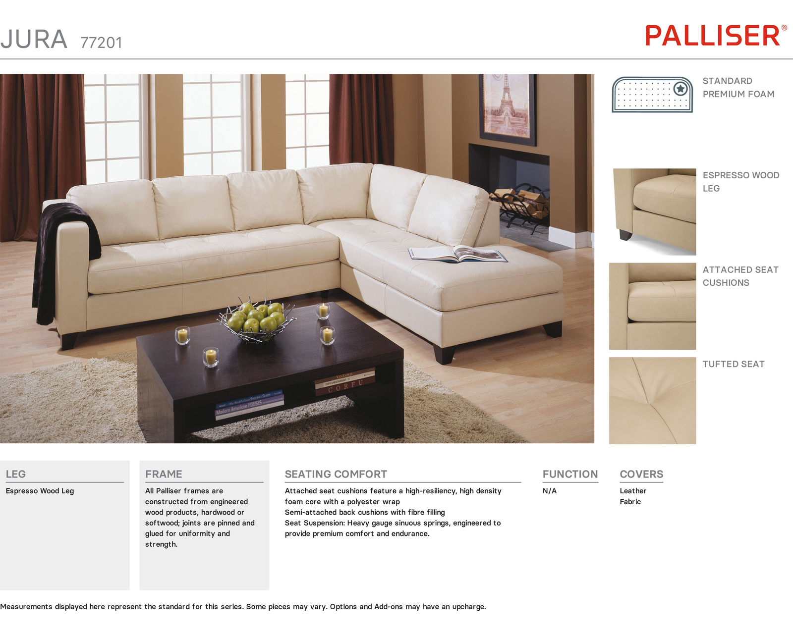 Jura 77201 Stationary Sectional (+50 fabrics)