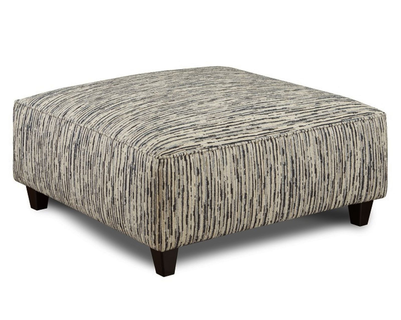 Handwoven Linen Three Piece Sectional (includes pillows) 122" x 122" - Local Color Steel 38" Square Cocktail Ottoman 