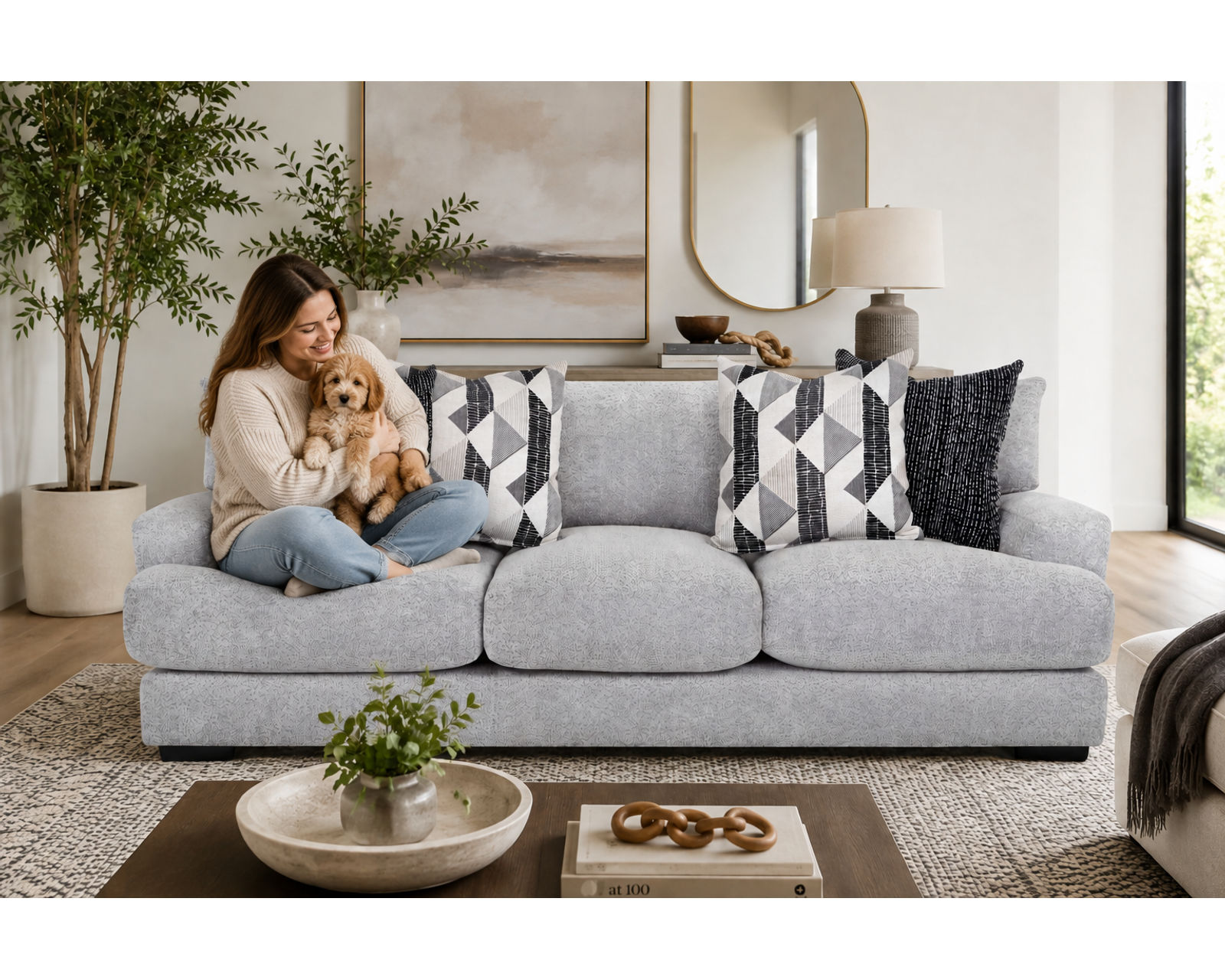 Galaxy 100" Extra-Wide Sofa Affordable Luxury. Room to Relax Beautifully - Designer Style Without the Designer Price.