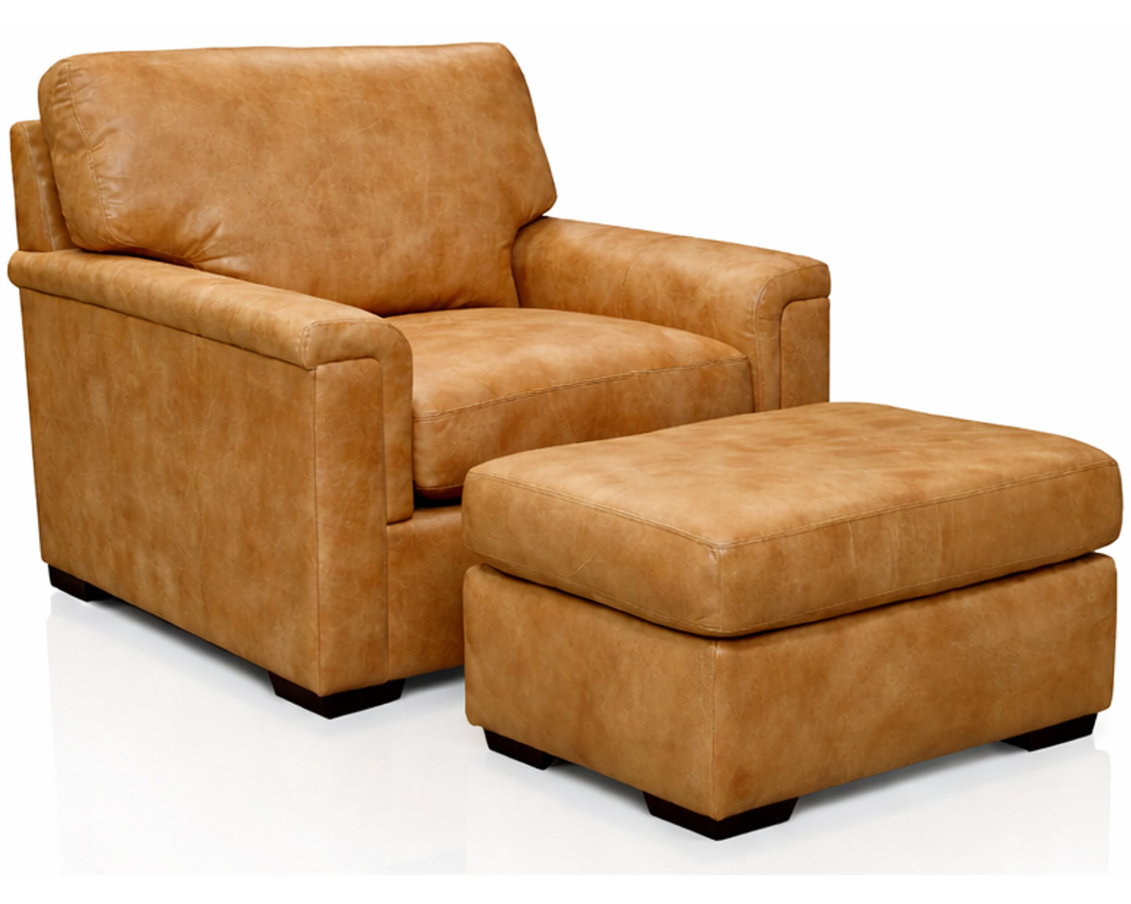 Drew 92" Leather Sofa - 6500 (29 Top-Grain Leather Choices) - Drew Leather Chair and Ottoman