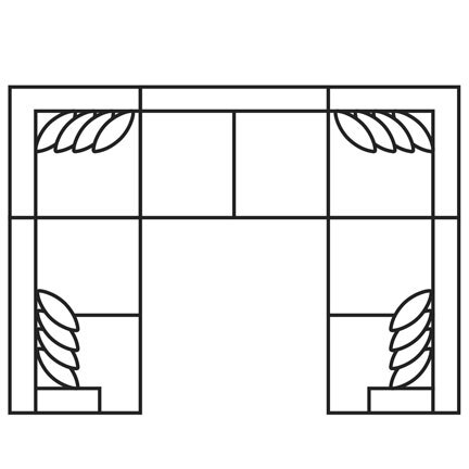 Layout G: Five Piece Sectional 110" x 145" x 110"