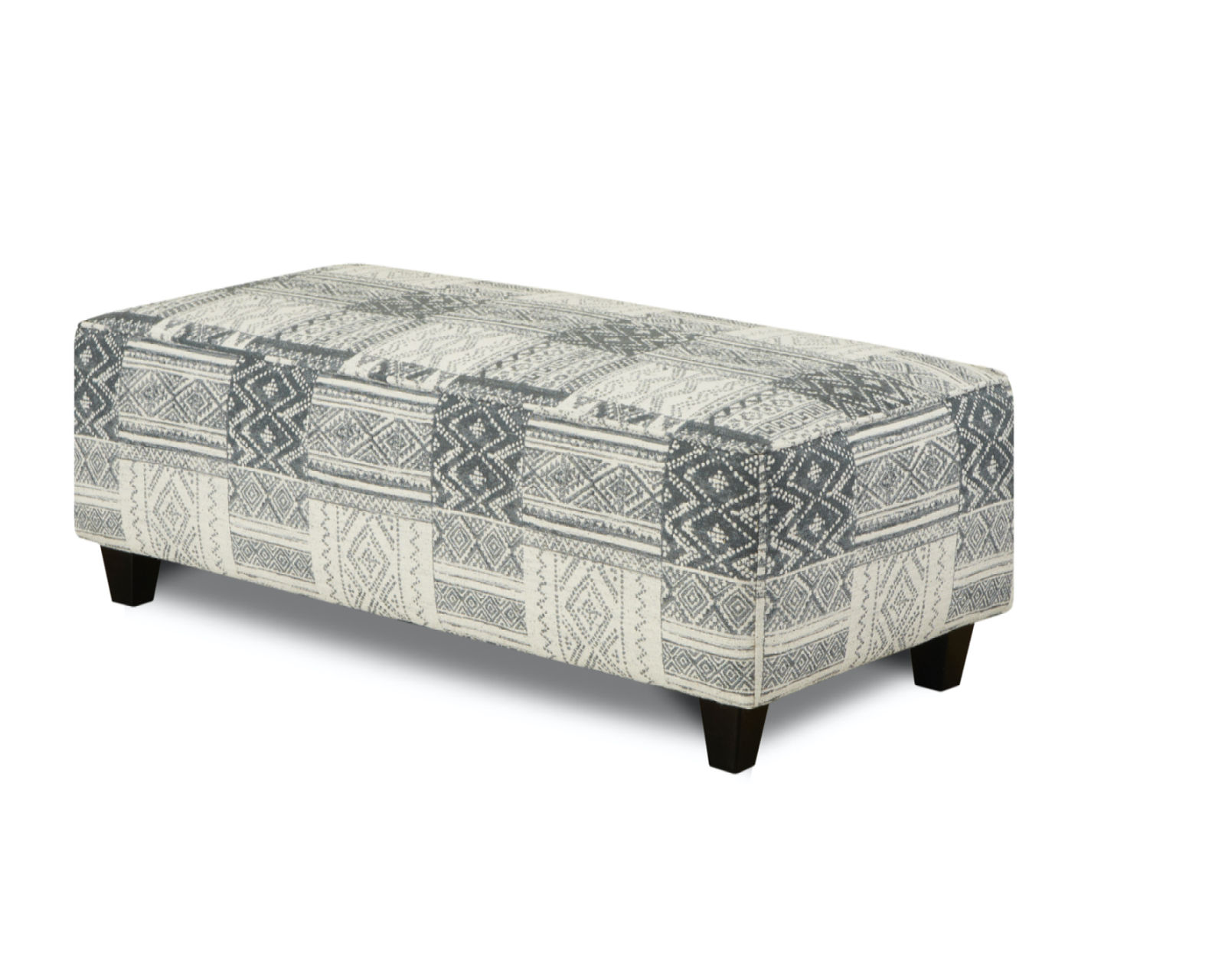  Handwoven Slate Three Piece Sectional (includes pillows) 122" x 122" - Toca Madera 24" x 49" Cocktail Ottoman
