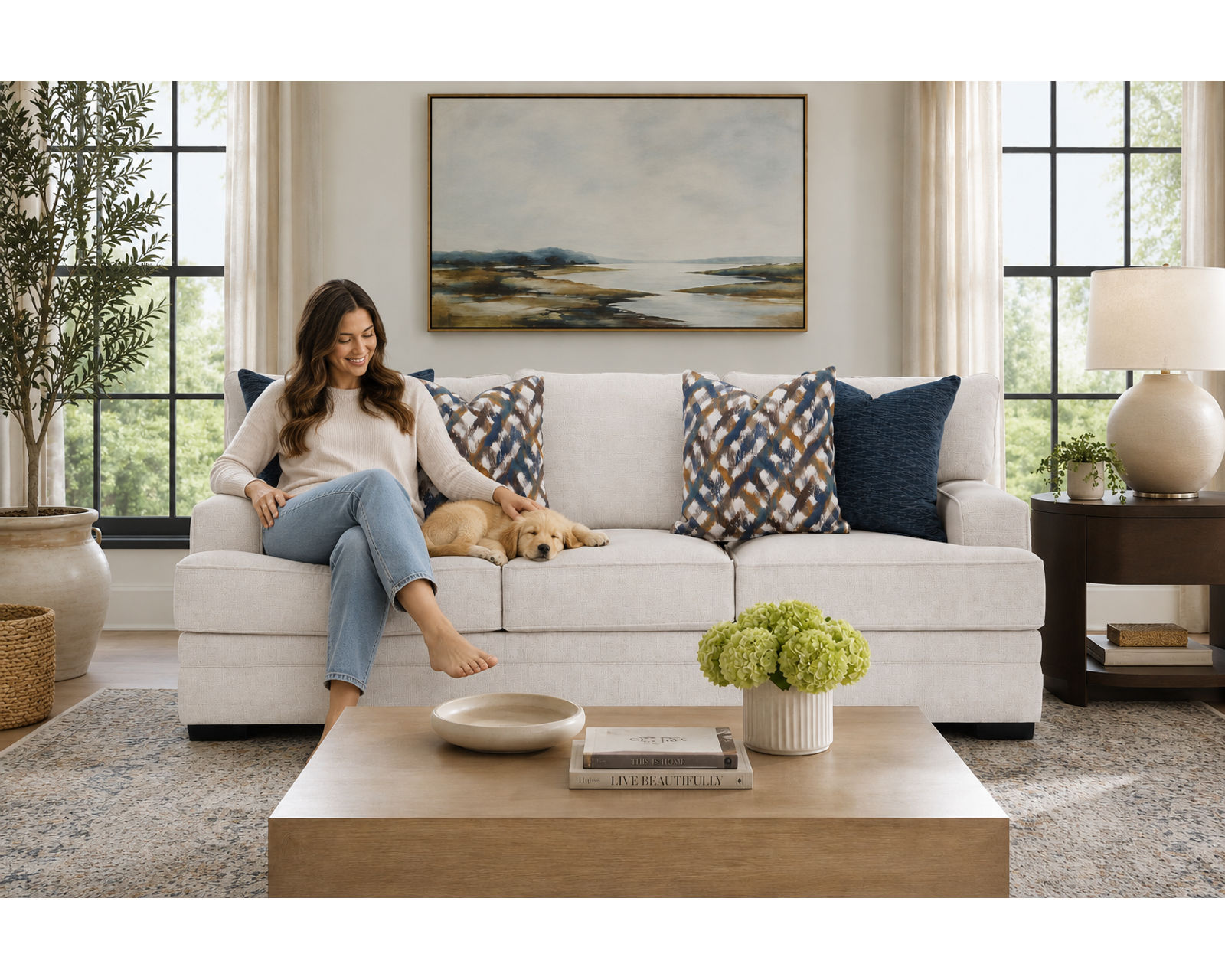 Rowan 101.5" Extra Wide Sofa (Grand-Scale Comfort with an Effortlessly Refined Look) - Luxury Looks. Beautiful Rooms. Surprisingly Affordable.