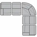 Layout A: Five Piece Reclining Sectional 112" x 112" (2 recliners)