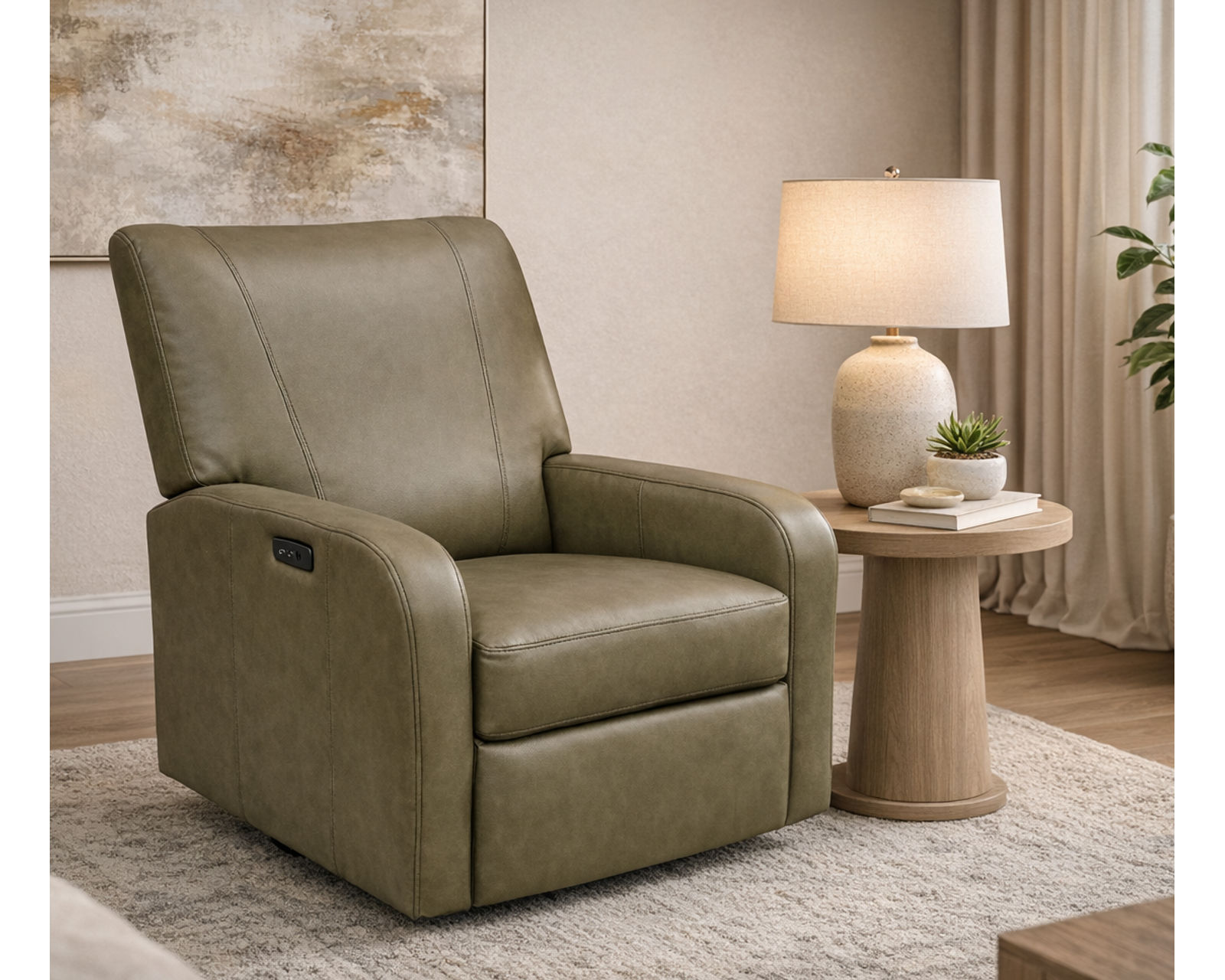 Nell 4N00 Power Leather Swivel Recliner (29 Top-Grain Leather Choices) - Timeless Style. Built to Live In.