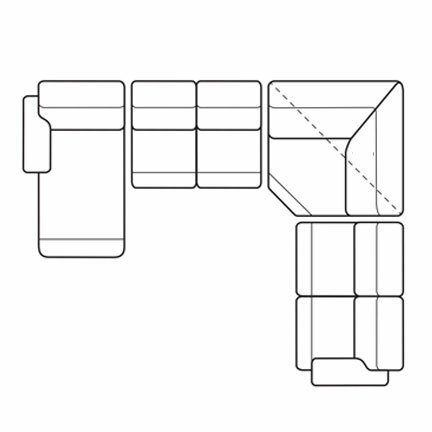 Layout I: Five Piece Sectional 64" x 133" x 116"