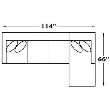 Layout B: Two Piece Sectional 114" x 66"