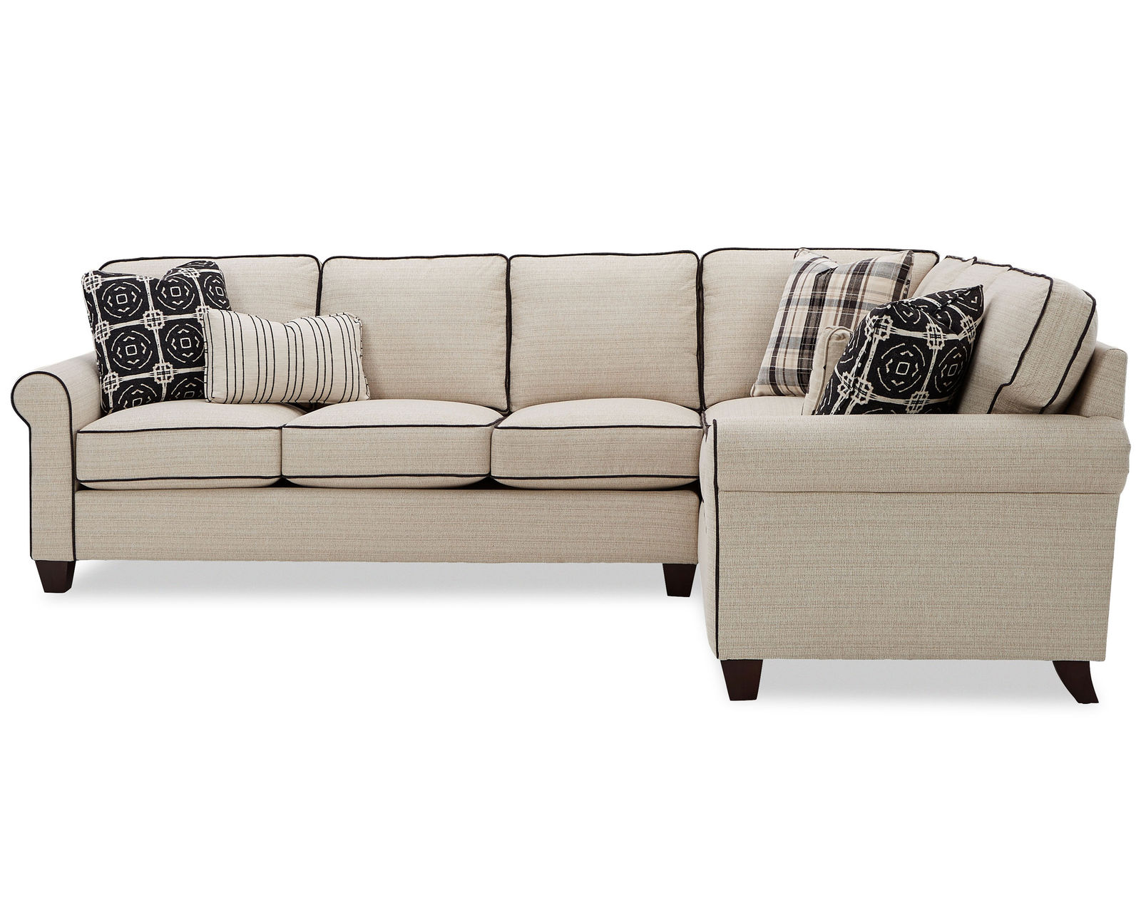 Grandville Stationary Sectional (Performance fabrics) 7174 - Sectional Layout F: Shown with contrasting welt - available for a slight up-charge
