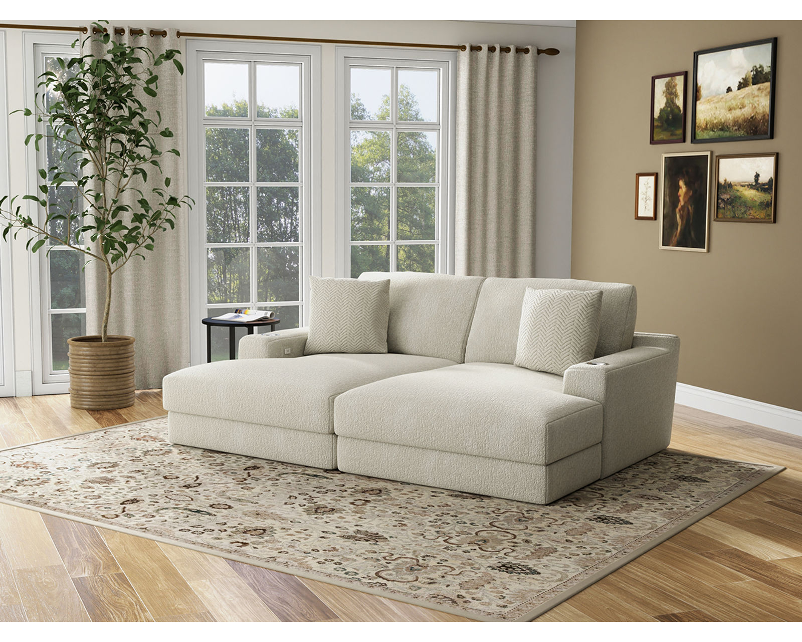 Cozy Double Wide 88" Home Theater Chaise (2 colors) Includes pillows - Comfort You Can Feel. Quality You Can Trust.
