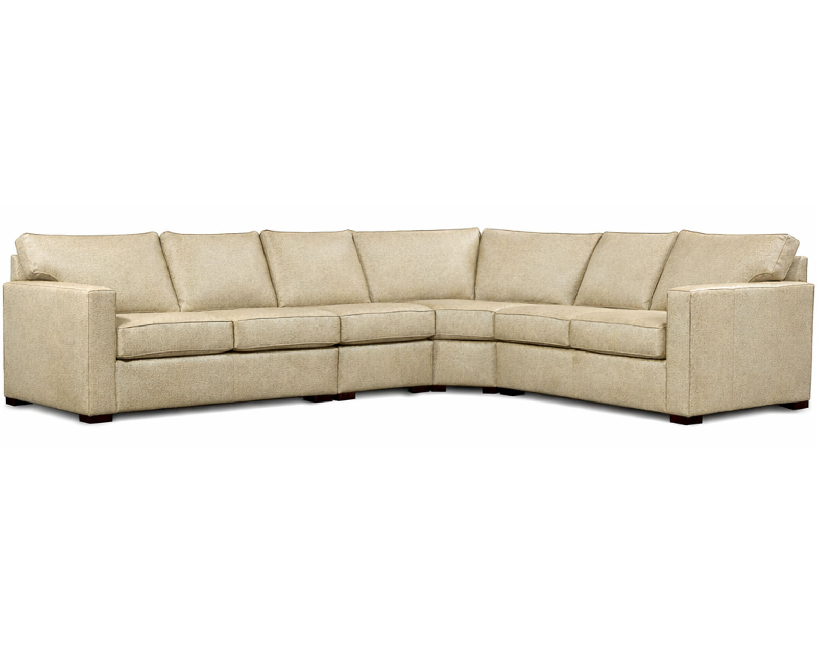 Baylor Stationary Leather Sectional (29 Top-Grain Leather Choices) - Layout L: Four Piece Sectional 123" x 95"