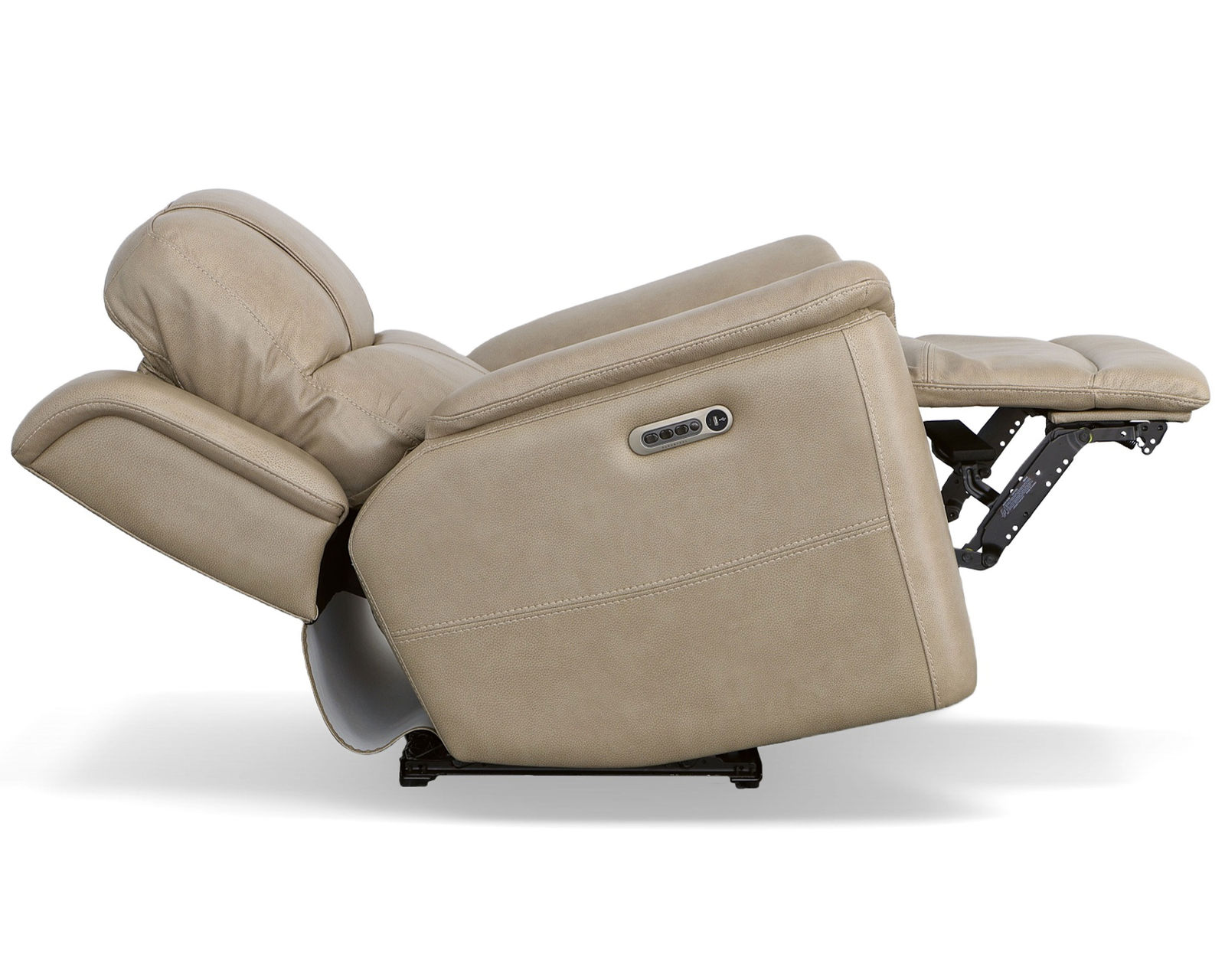 Crew Power Reclining Loveseat with Console, Power Headrests & Lumbar (Tan leather) in stock - Crew Power Recliner with Power Headrest & Lumbar