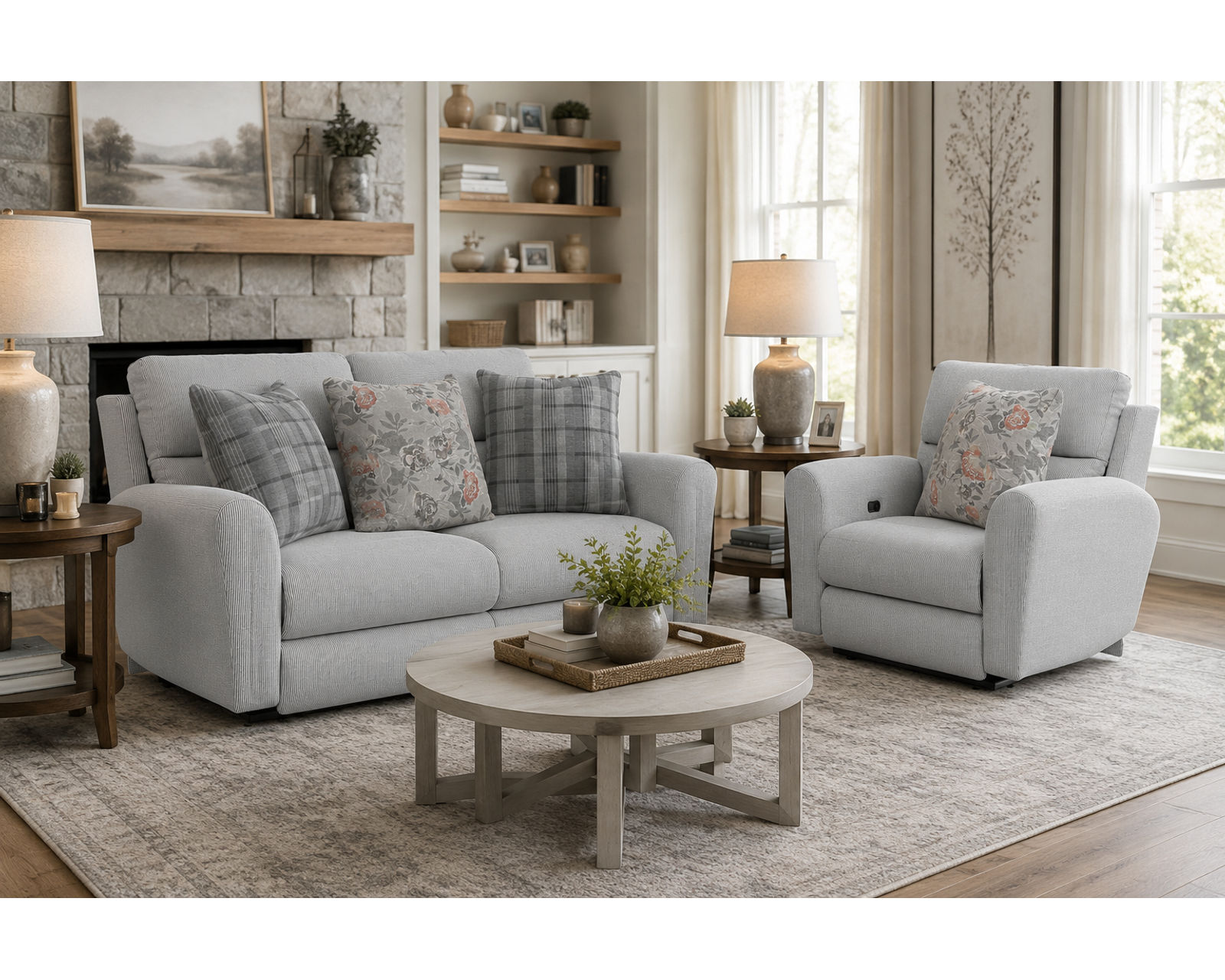 Chappy 83" Lay Flat Reclining Sofa Farmhouse Casual Styling (includes pillows) 2 colors - Exceptional Comfort Starts Here.