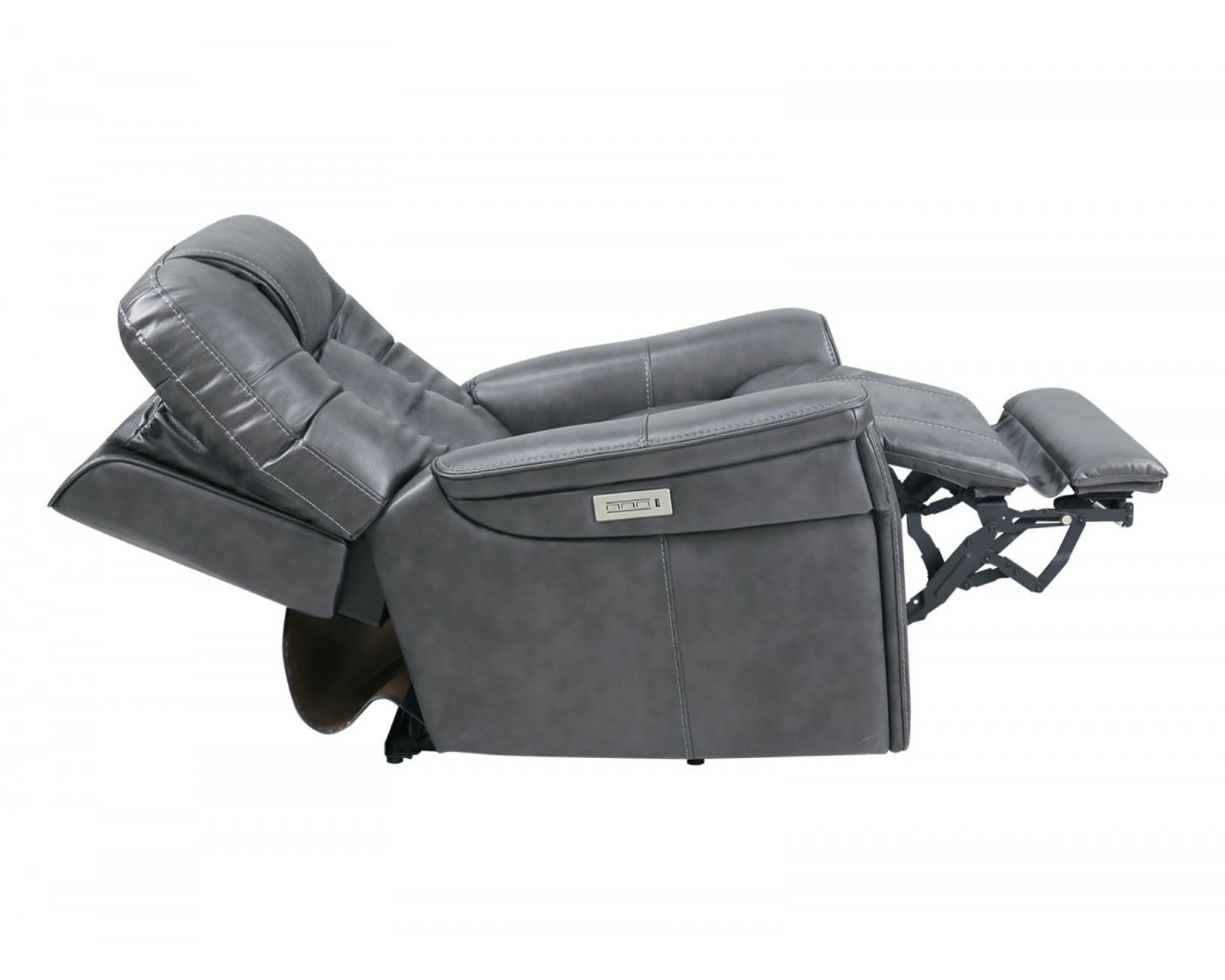  Sanibel 88" Sofa w/Power Recline, Power Head Rests & Power Lumbar (Lay Flat) Storm Leather (In stock) - Sanibel Power Recliner w/Power Head Rest & Power Lumbar (Lay Flat)