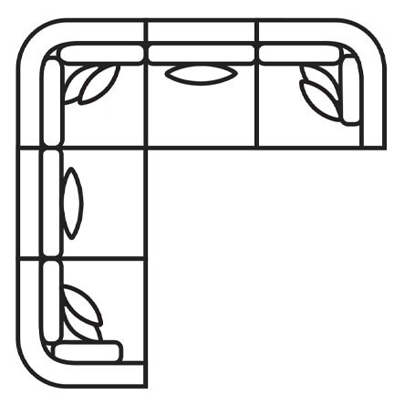 Layout C: Five Piece Sectional 117" x 117"