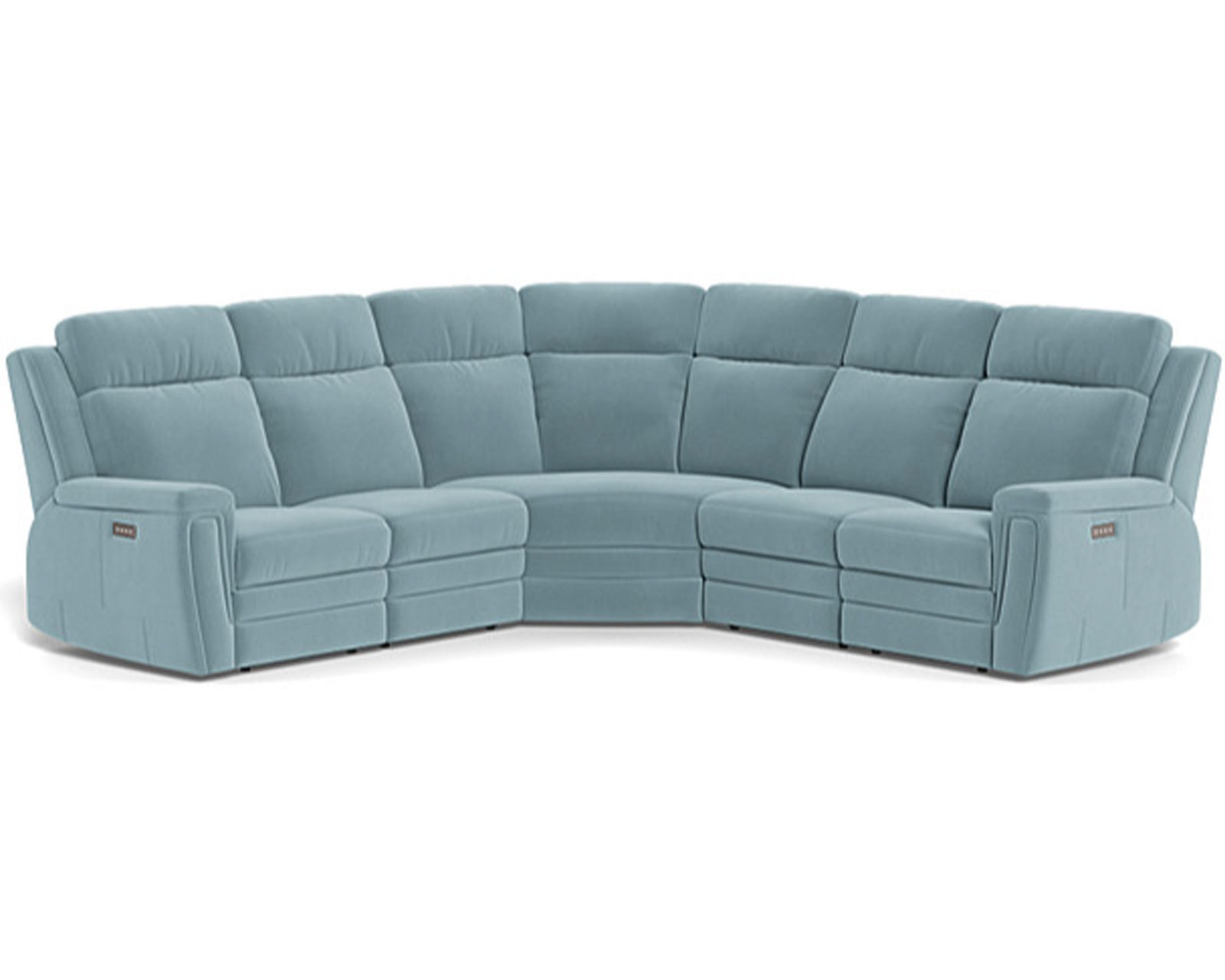 Asher 41065 Power Headrest Power Reclining Sectional (+50 fabrics) - Layout A: Five Piece Sectional 109" x 109" (2 Recliners)