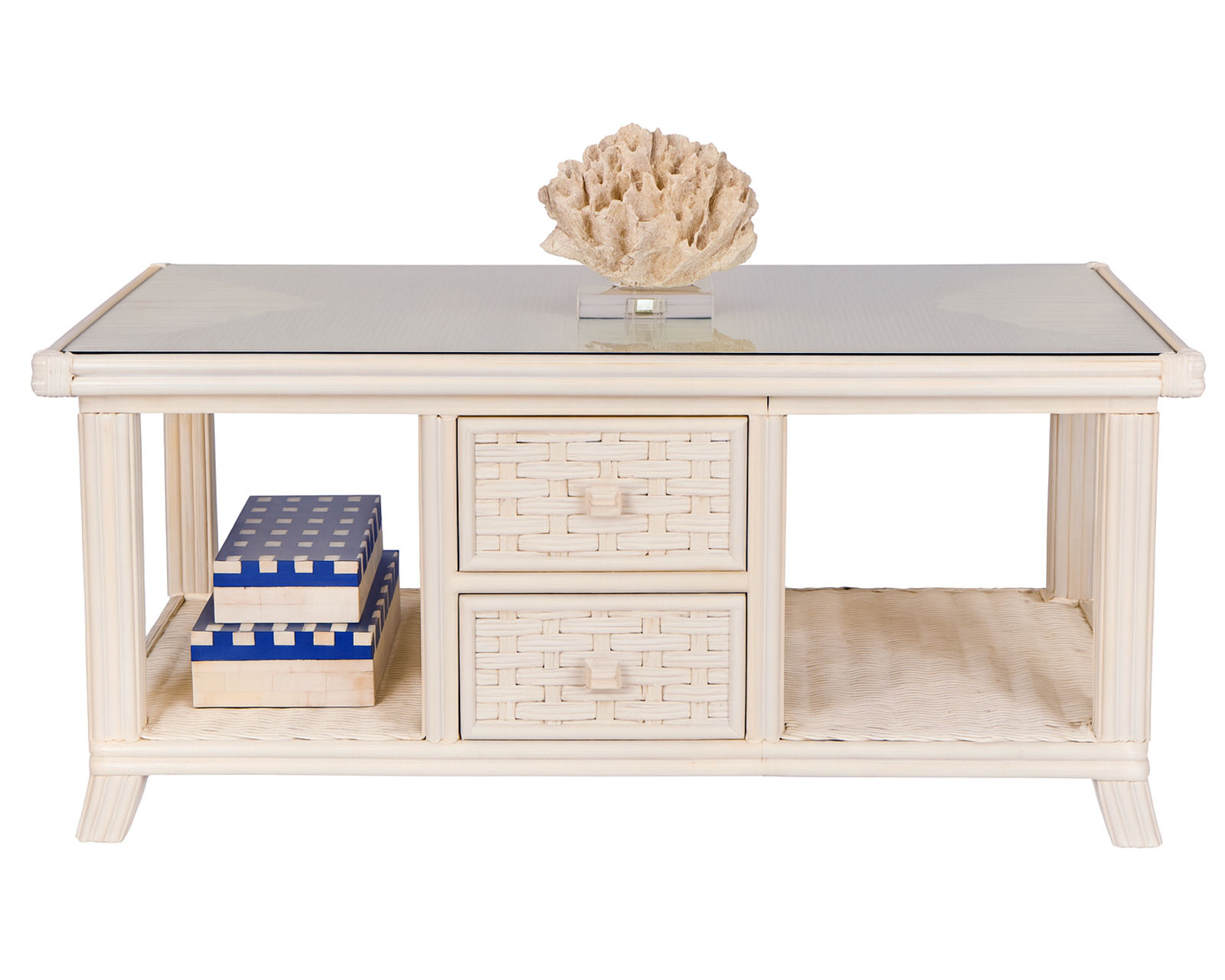 Somerset 81" Rattan Sofa Tan (+28 finishes +69 fabrics) - Somerset Rattan Coffee Table