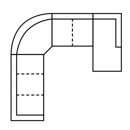 Layout K: Four Piece Sectional 125" x 124"