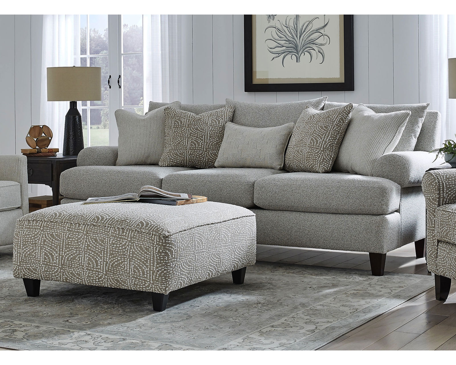 Hogan Cotton 98" Wood Leg Sofa (includes pillows) performance fabric