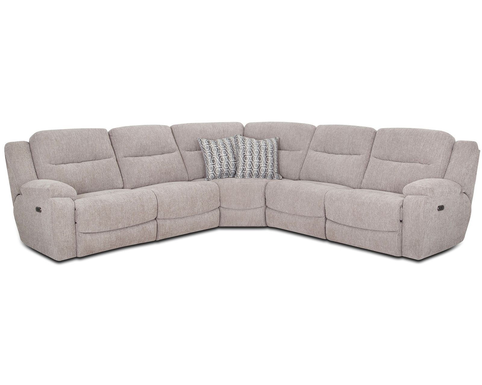 Cleveland 690 Power Headrest Power Reclining Modular Sectional (Power Recline. Power Headrest. Modular Comfort Built Around You) - Shown in Durable Polyester Color Mushroom