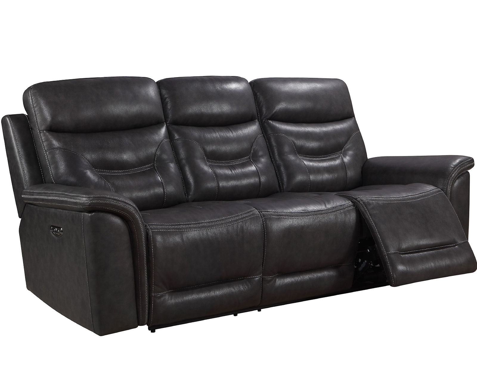 Bullard Leather Power Headrest Power Reclining Sofa - Features dual power recliners with dual power headrests