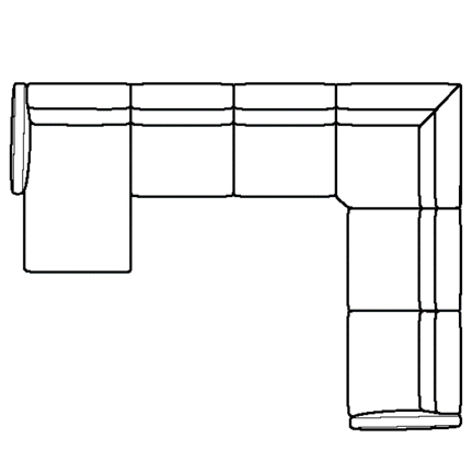 Layout F: Five Piece Sectional 63" x 149" x 115"