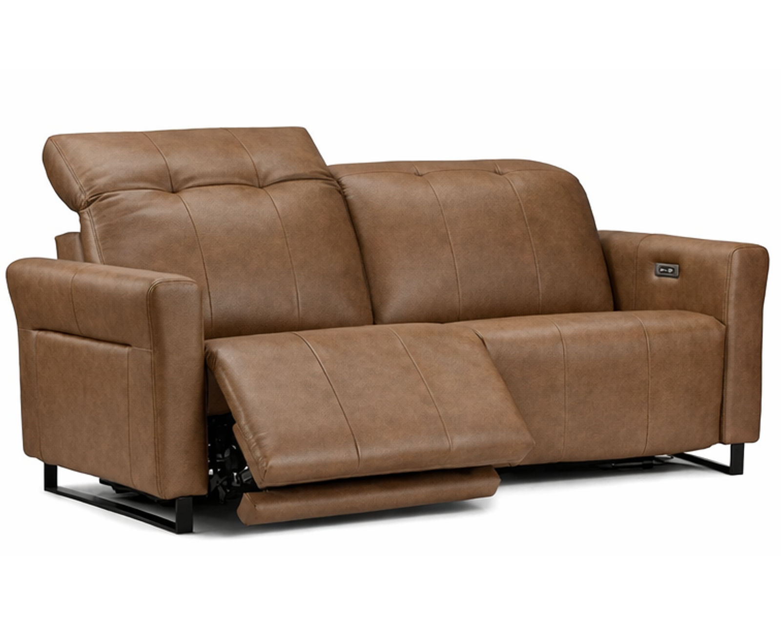 Shelia Dual Power Reclining Sofa — Available in Standard & Wide Cushions, 140+ Leather Options, and 80", 85", or 112" Widths - Shelia 80" Power Headrest Power Reclining Sofa (Wide Seat, 2 Cushions)