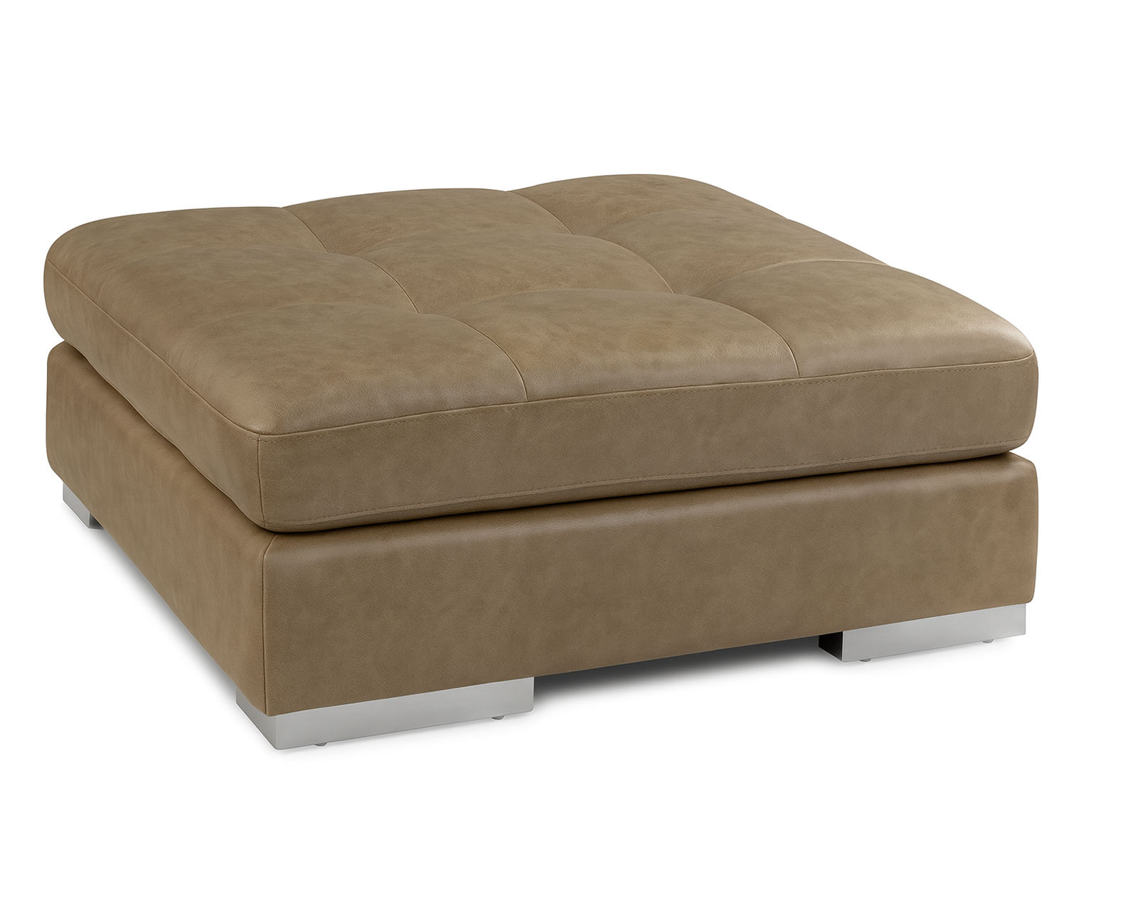 Miami 77319 Leather Wide Chair (55") +100 leathers - Miami Square Cocktail Ottoman 39" x 39"