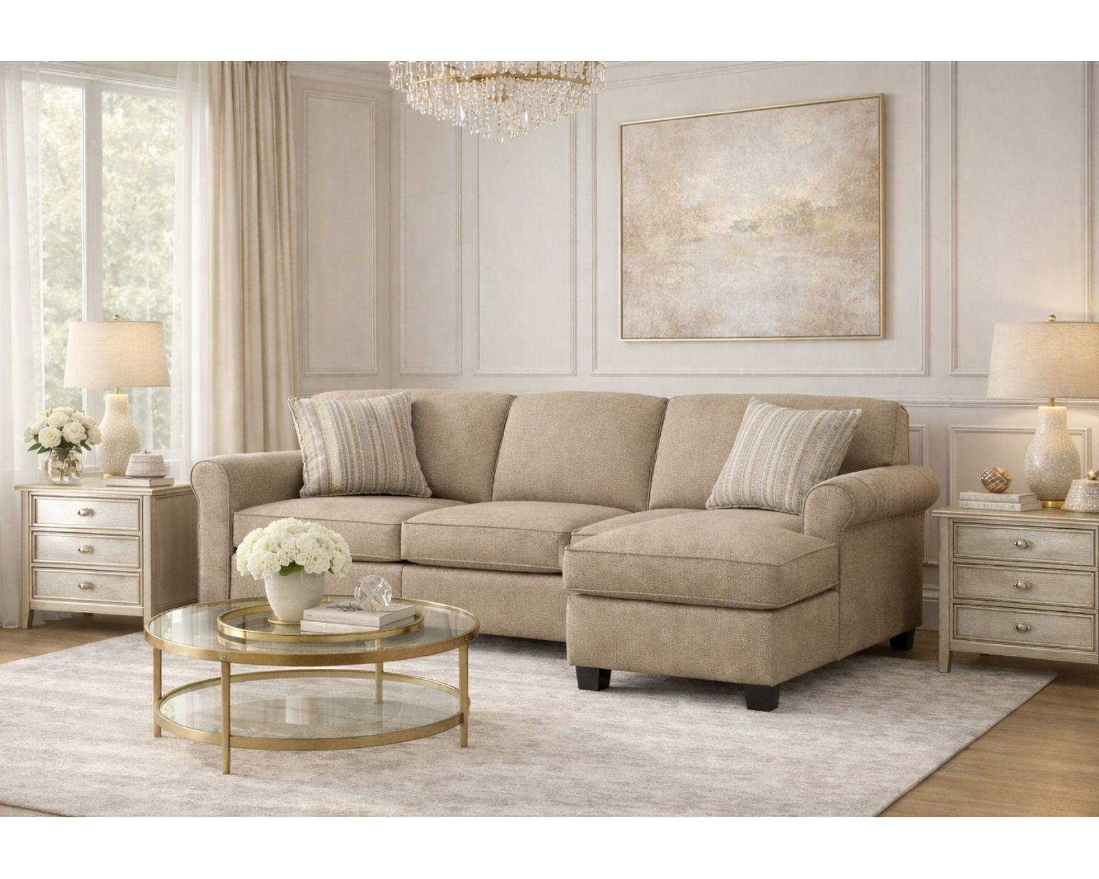 Angie 83" Sofa Chaise  (+100 Standard and Performance Fabrics) - Where Comfort Meets Craftsmanship.