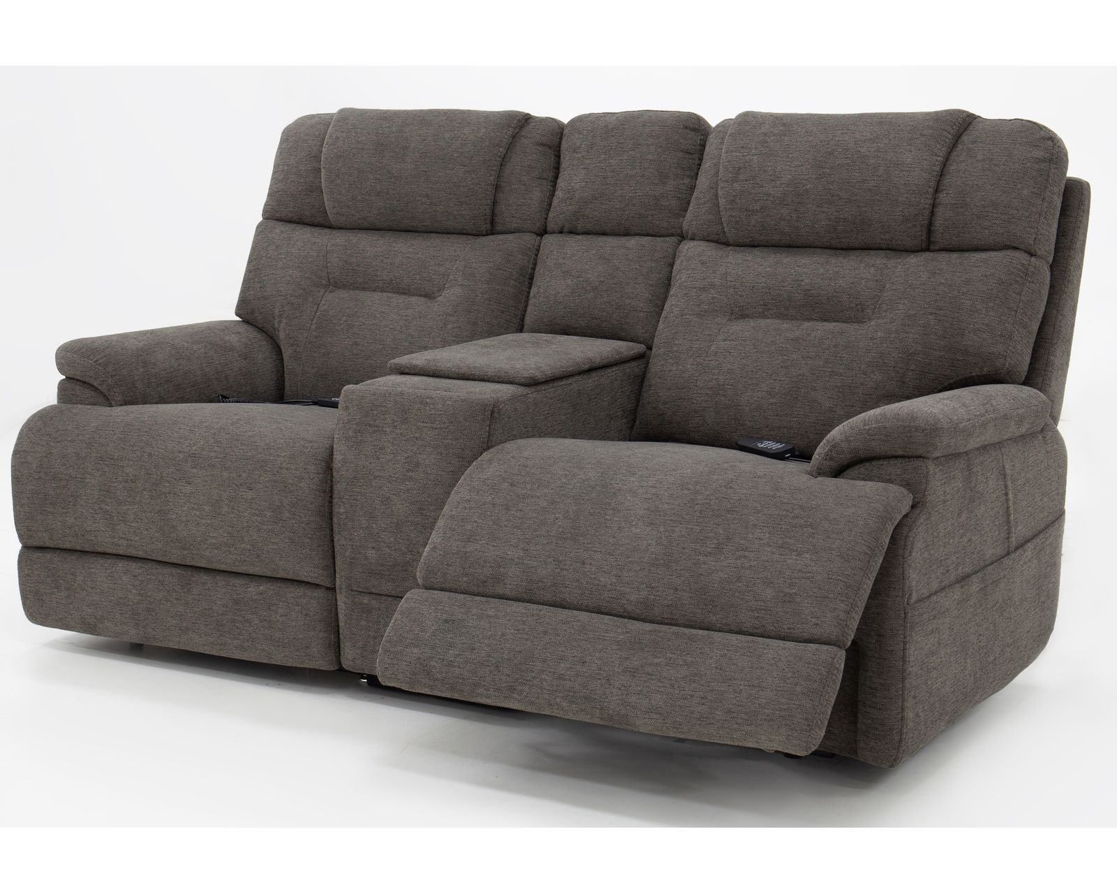 Flexsteel® Zofa Zecliner Triple Power LIFT Reclining Console Loveseat - Layout A: Three Piece Reclining Console Loveseat 77" wide (2 lift recliners)