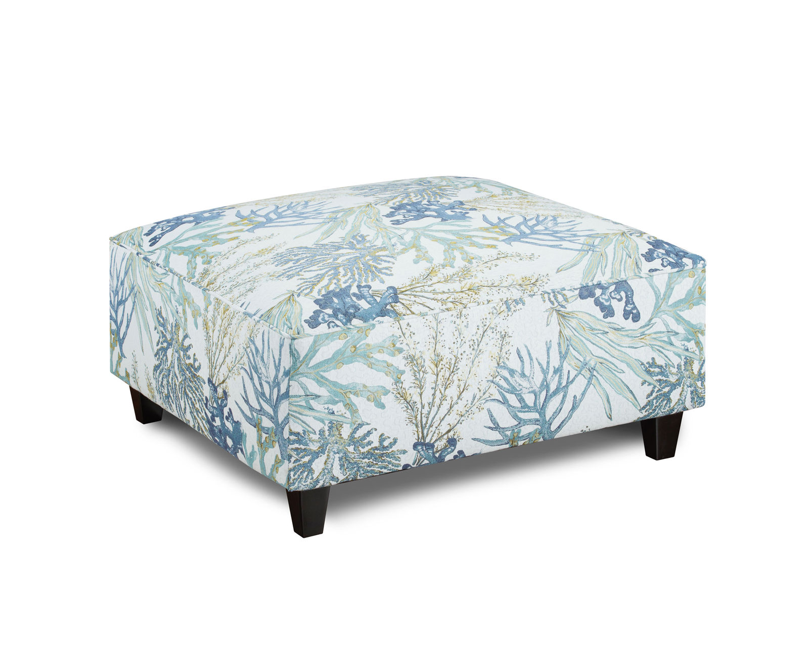 Grande Glacier 4 Piece Living Room (Includes Sofa, (2) Chair and Cocktail Ottoman) - Coral Reef Oceanside Square Cocktail Ottoman