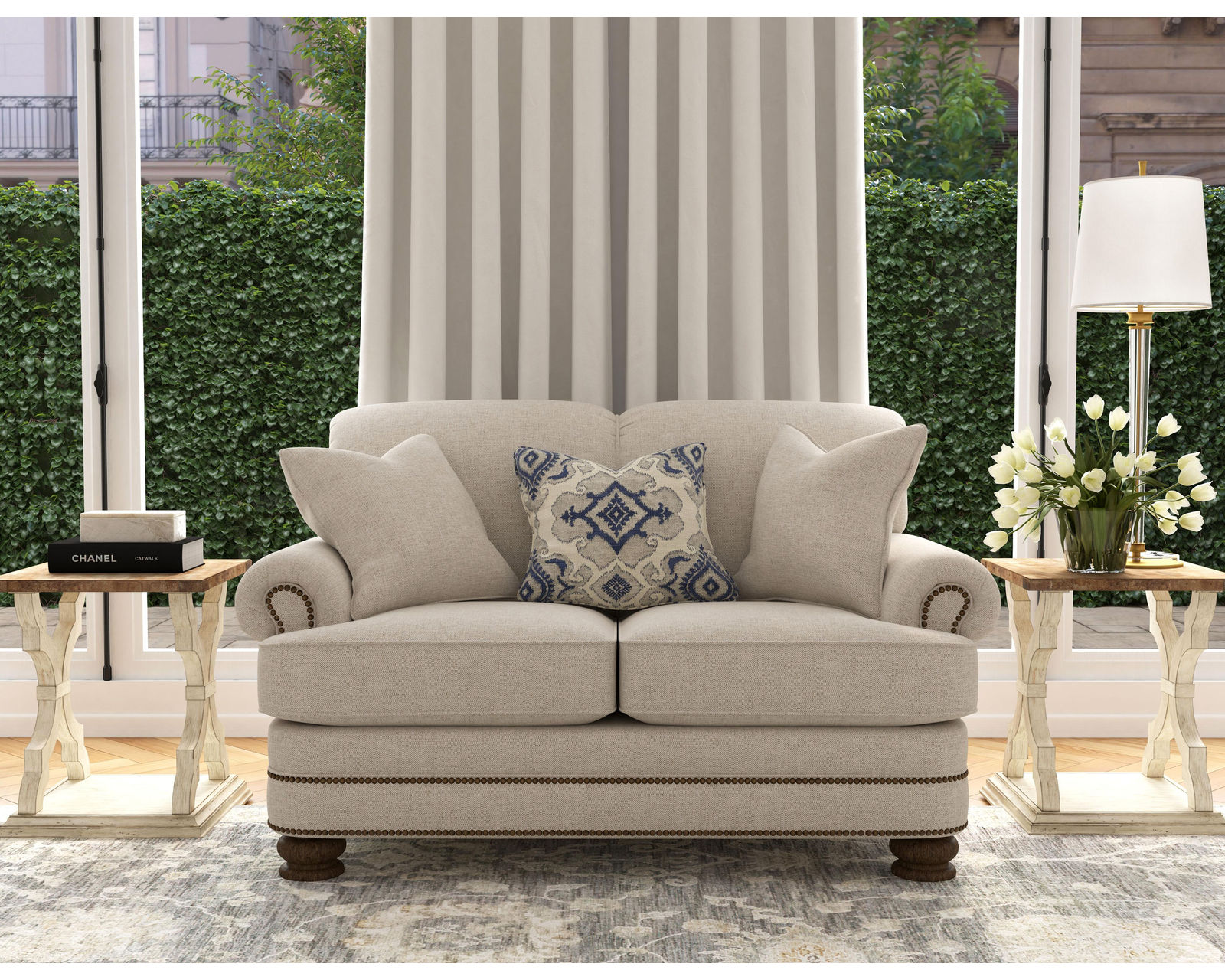 Bay Bridge 7791 Nailhead Loveseat (+100 fabrics)  - Bay Bridge Nailhead Loveseat