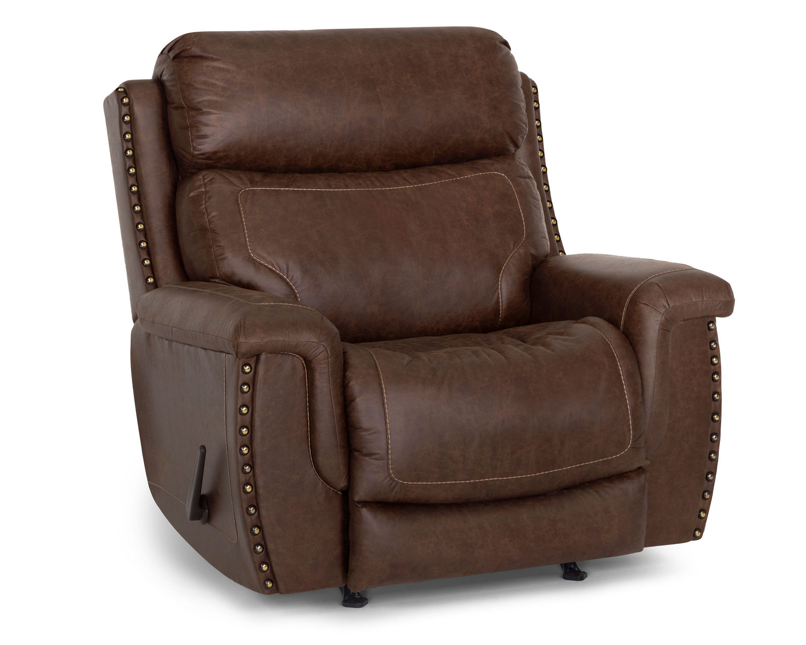 Brixton 648 Rocker Recliner (Brown Faux leather like fabric)