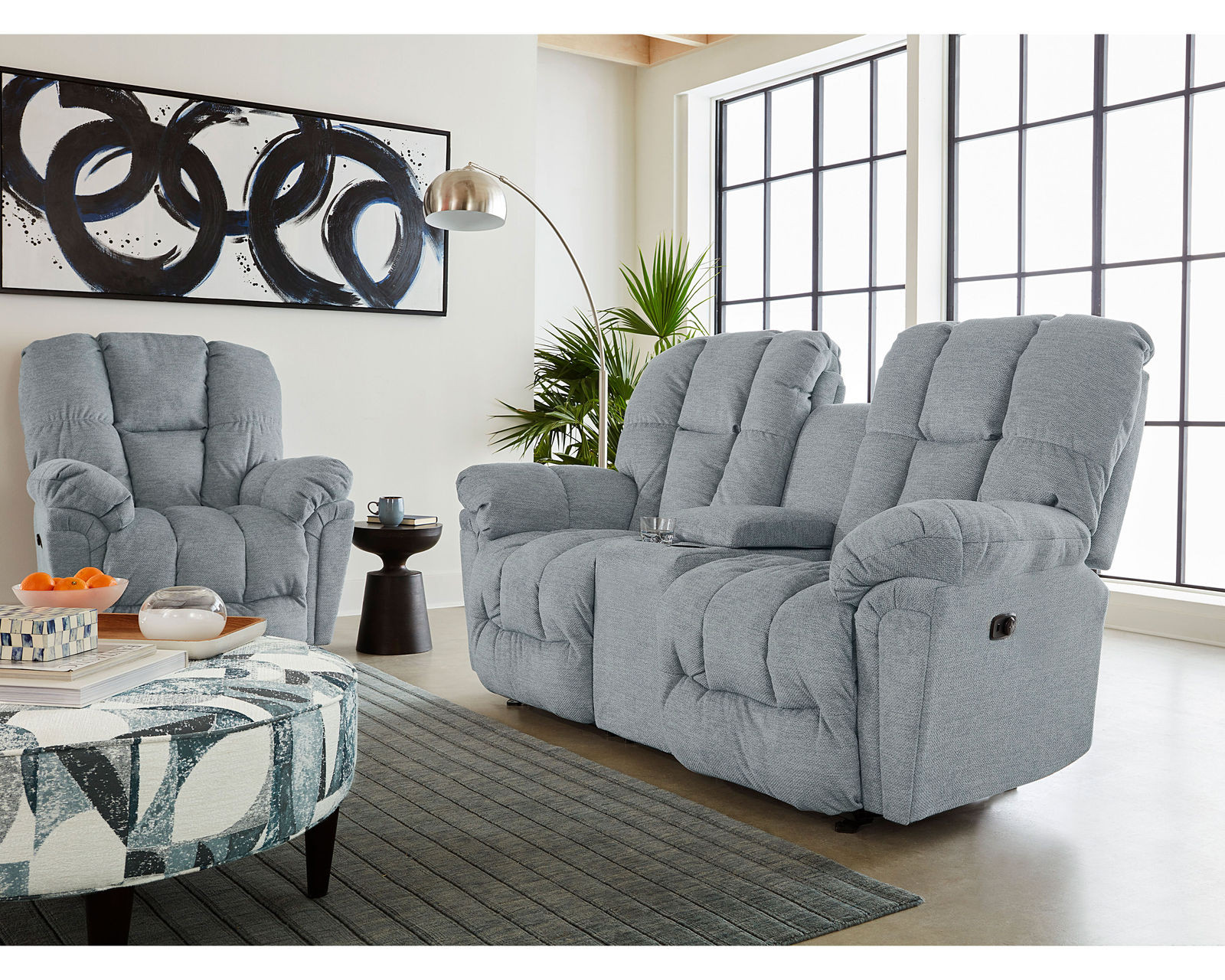 Lucas Double Reclining Sofa (+100 fabrics) 87" - Lucas Double Reclining Console Loveseat (Rocker Reclining Console Loveseat Availabled