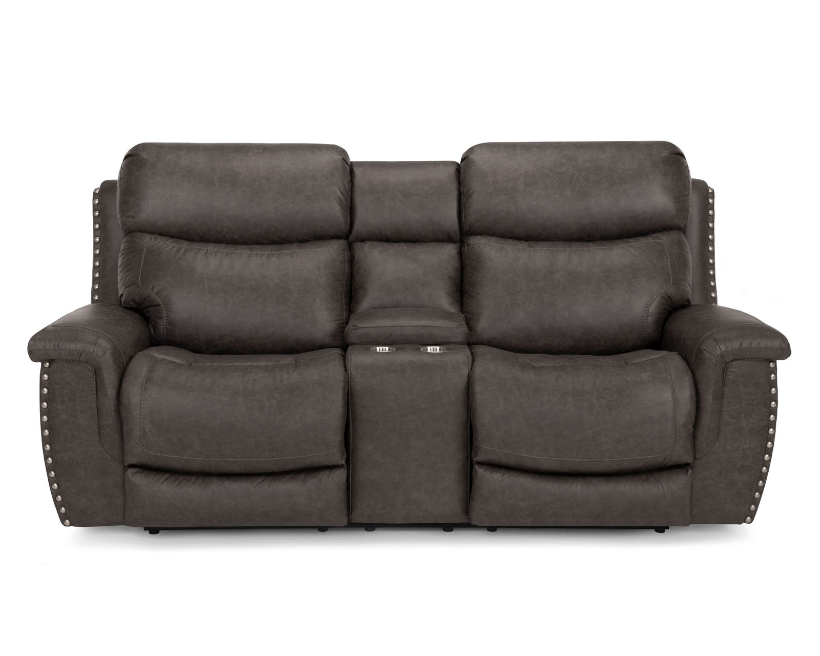 Brixton 647 Reclining Sofa (94") Steel Faux Leather Like Fabric - TAKE AN EXTRA 25% OFF THE BRIXTON RECLINING CONSOLE LOVESEAT