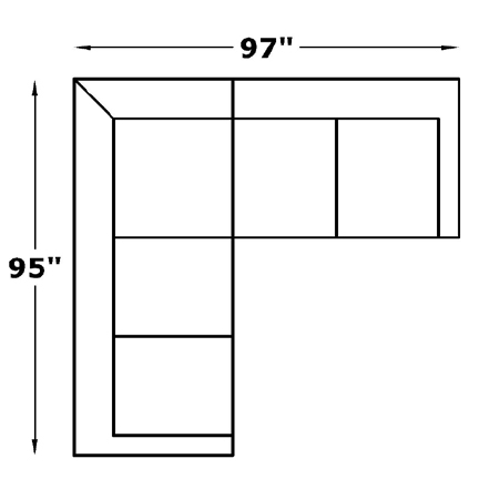 Layout A:  Two Piece Sectional 95" x 97"