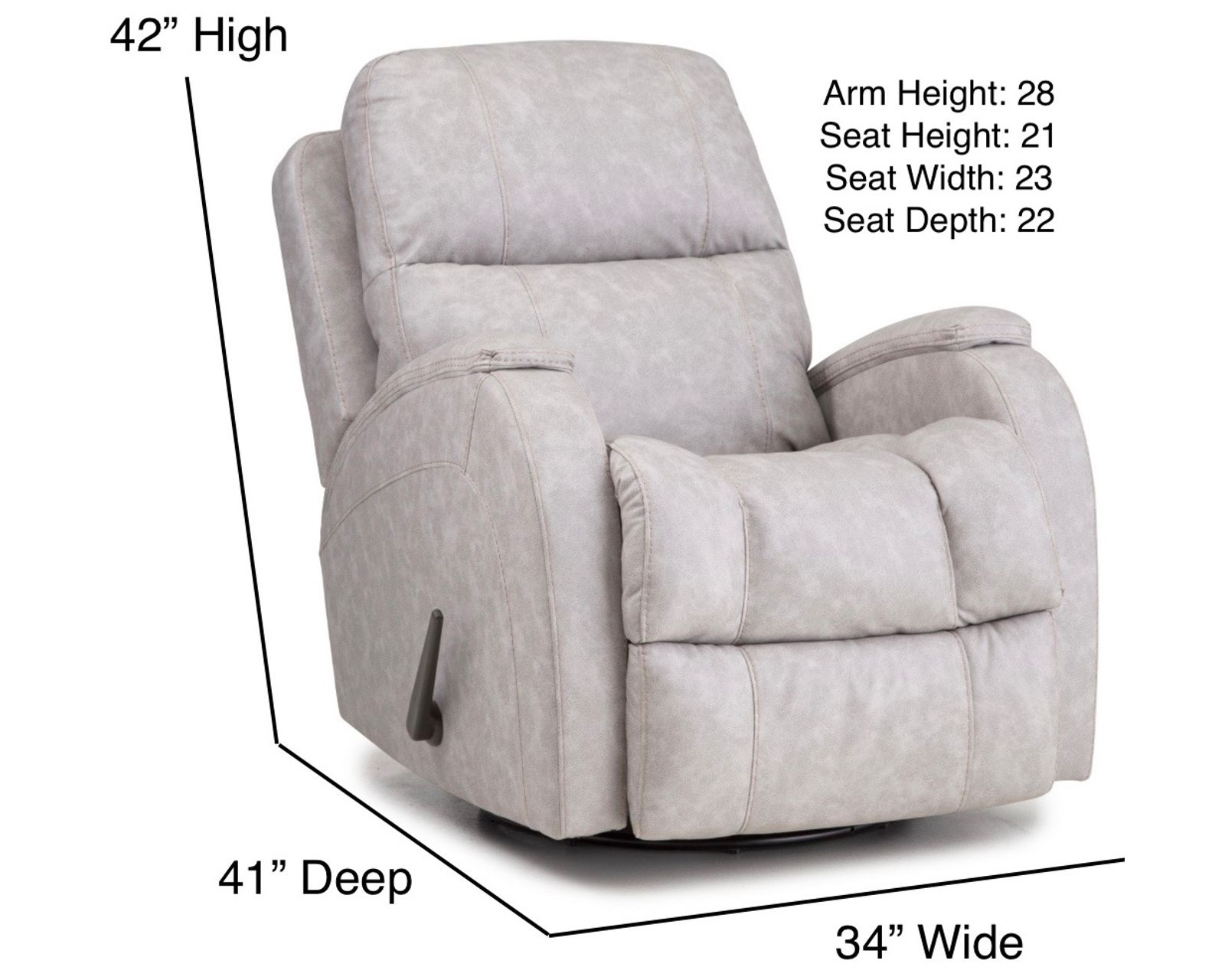 Salem Swivel Glider Recliner Pebble (In stock) - Salem Swivel Glider Recliner Pebble (In stock)